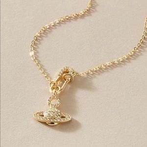 Gold Planet Charm Necklace